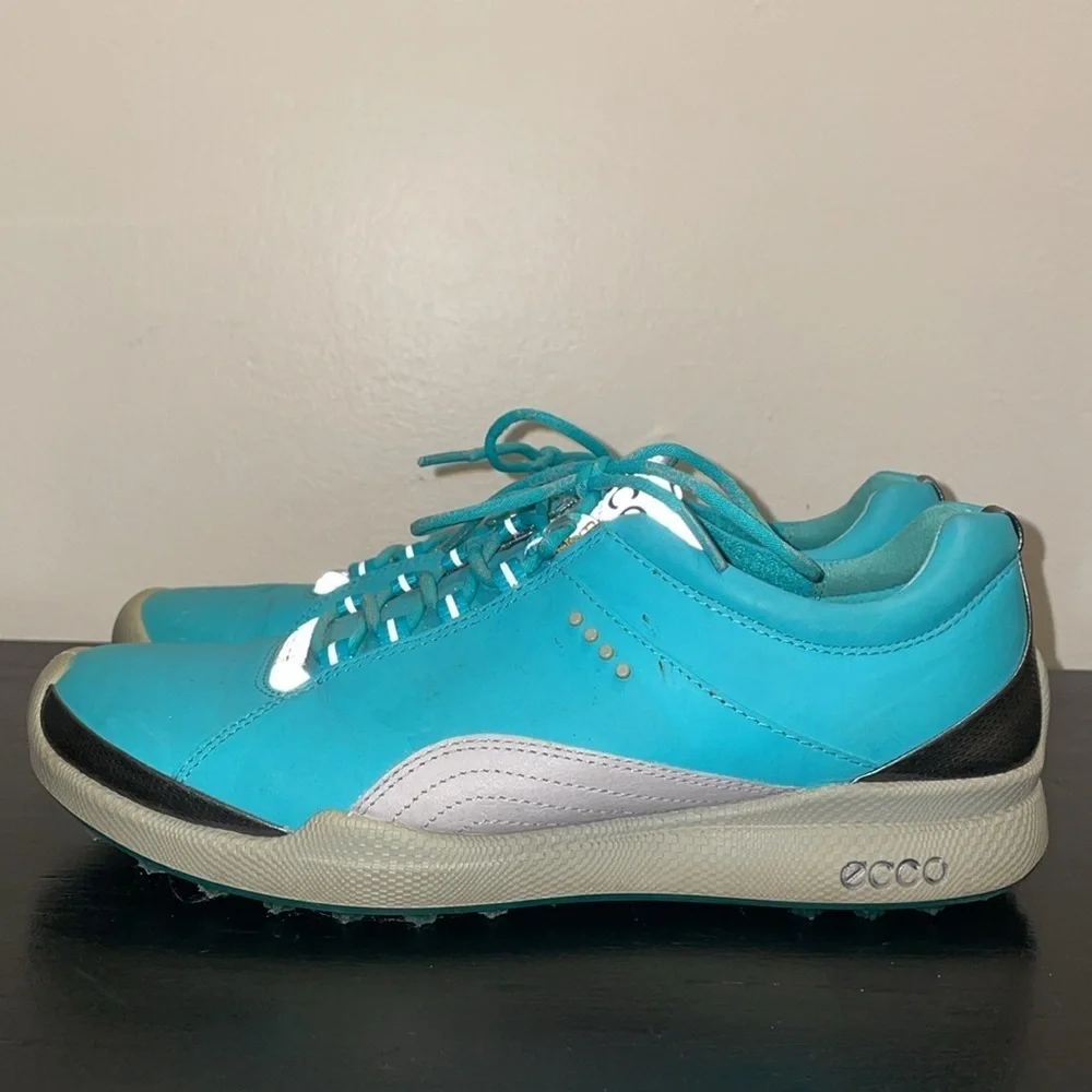 ECCO‎ Natural Motion Biom Teal Spikeless Golf Shoes.  Size 40.  Leather.